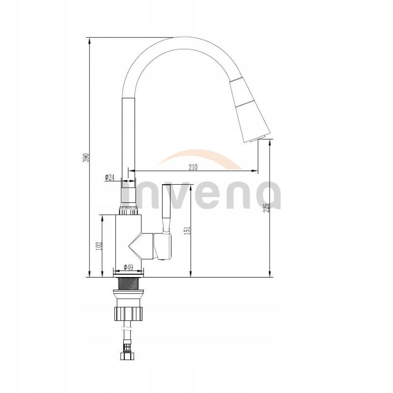 Bateria zlewozmywakowa INVENA POGO BIAŁA 48h