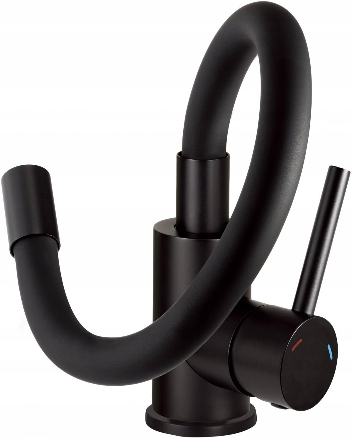 FERRO Bateria zlewozmywakowa ZUMBA NERO z elastyczną czarną wylewką, czarna