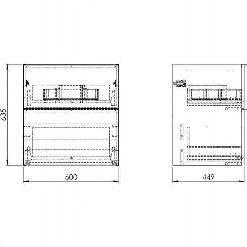 Szafka podumyw. LOOK 60x45cm Wisząca 2S Anthracite ELITA