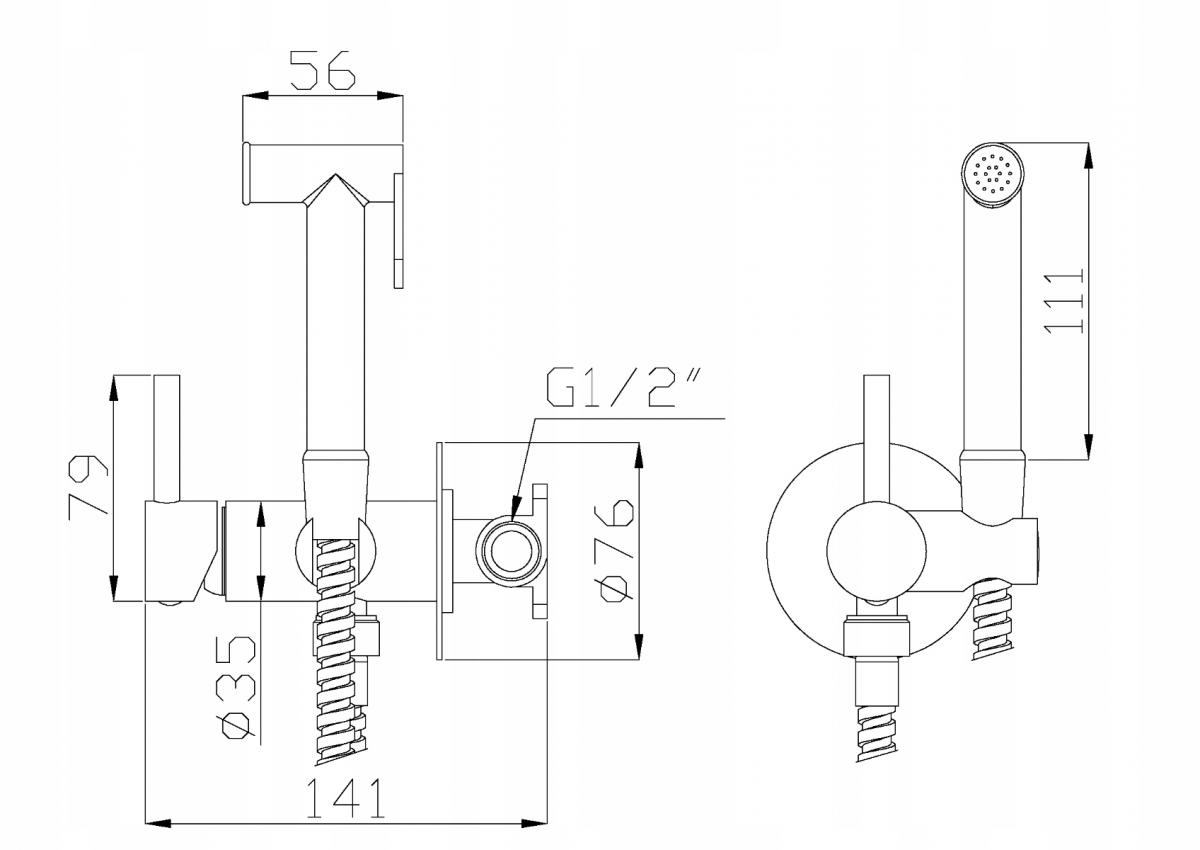 INVENA BATERIA BIDETOWA PODTYNK OKRĄGŁA, CHROM