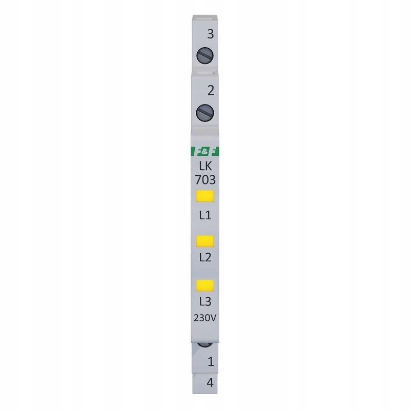F&F Lampka kontrolna zasilania LK-703Y 1/3S 3X230V 3xLED żółta