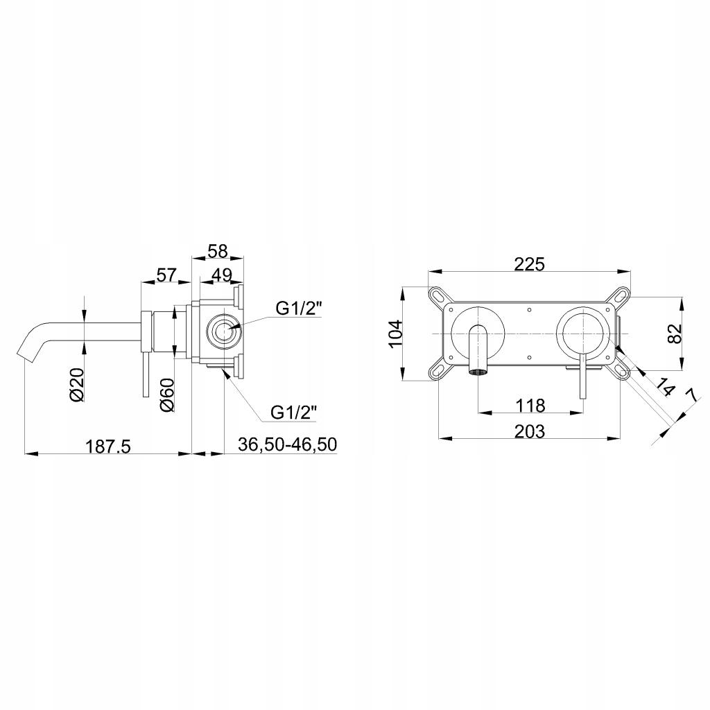 INVENA BATERIA UMYWALKOWA PODTYNKOWA KALITEA INVENA TREND, CHROM