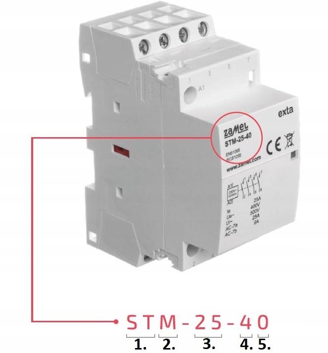 ZAMEL Stycznik modułowy instalacyjny 25A, 2xNO, 230V AC STM-25-20