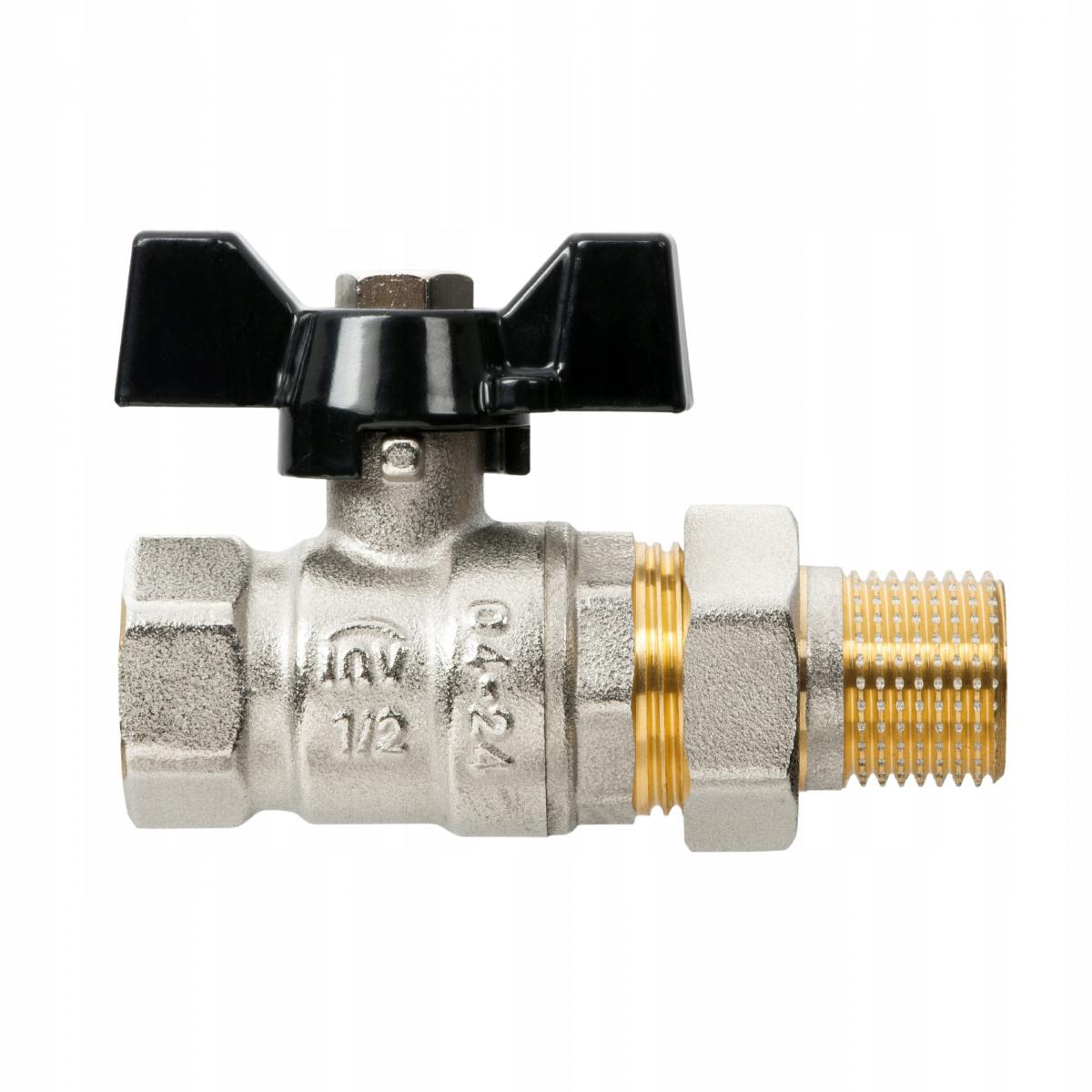 INVENA ZAWÓR KULOWY WODNY ZE ŚRUB. Z MOTYL. TYP CIĘŻKI GLADIATOR PROV 1/2