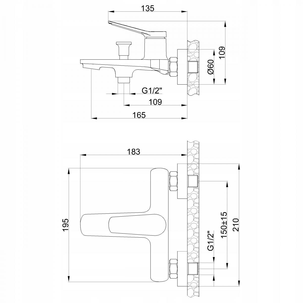 INVENA BATERIA WANNOWA ALONIA INVENA TREND Z ZESTAWEM NATR, CZARNY POŁYSK