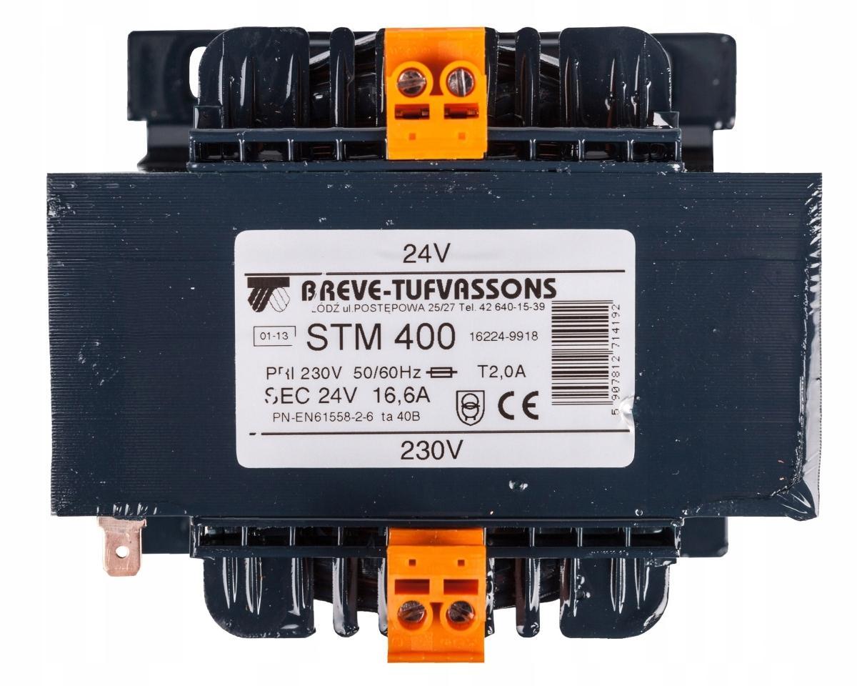 Transformator jednofazowy STM 400VA 230/24V IP00 separacyjny lub bezpieczeń