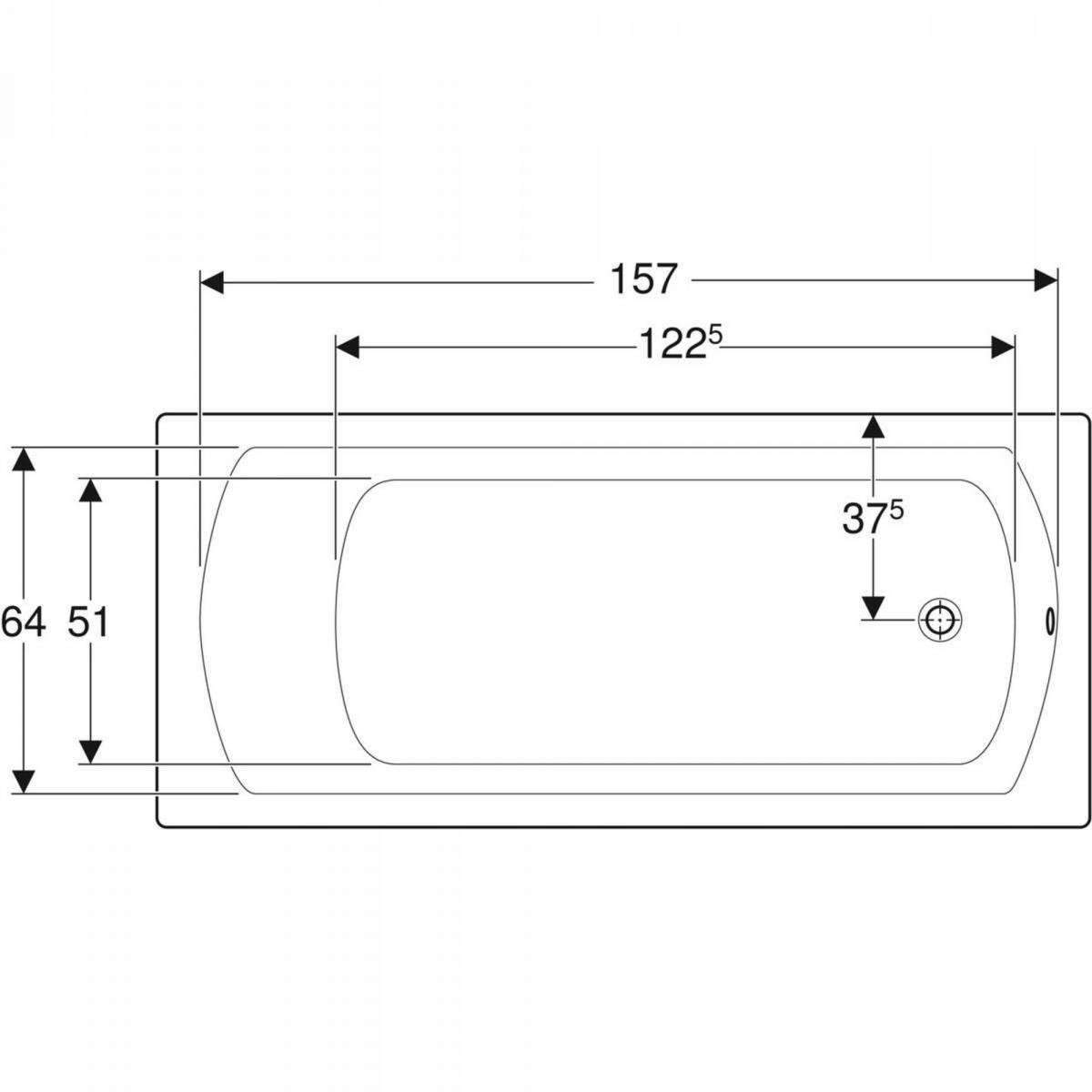 GEBERIT Wanna prostokątna Perfect 170x75 cm