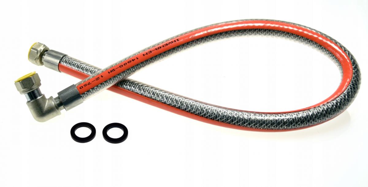 INVENA PRZEWÓD DO GAZU W OSŁONIE PVC Z KOLANKIEM -100CM