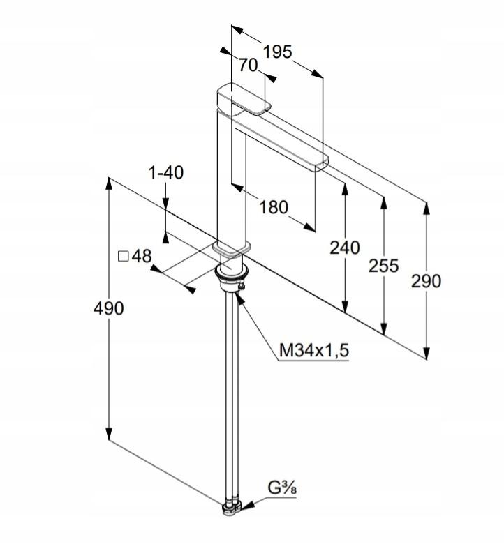 Bateria umywalkowa montaż 1-otw. rozmiar S GROHE GROHE Cubeo matte black