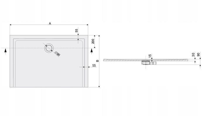 Brodzik min prostokąt 80x140x3 cm SANPLAST Space Mineral B-M/SPACE