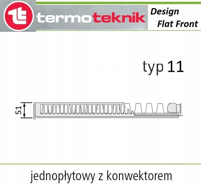Grzejnik TERMOTEKNIK V 11 600x1800 DESIGN FLAT FRONT dolny prawy 48h