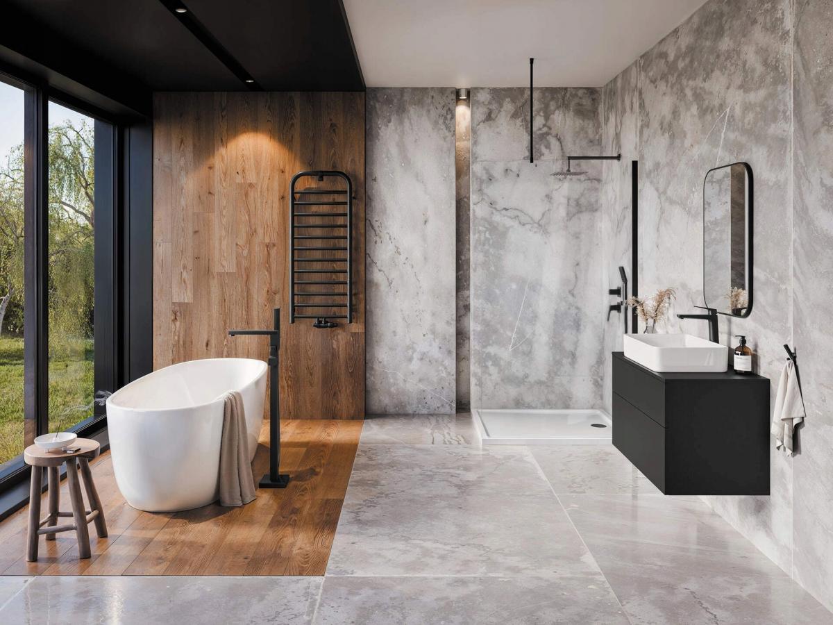 DEANTE Bateria umywalkowa Blur, nero, z podwyższonym korpusem