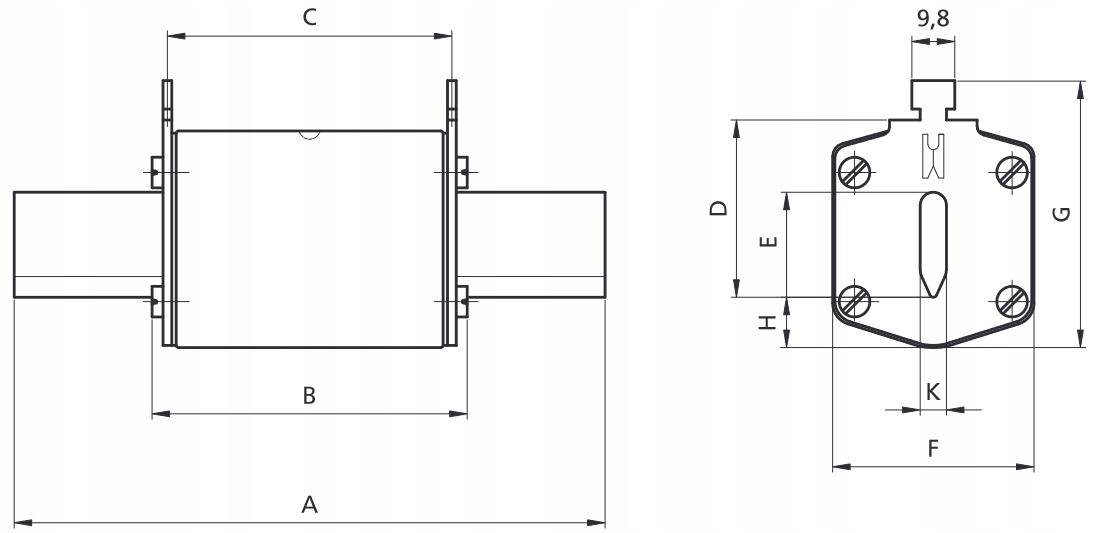 ETI Wkładka topikowa szybka NH2/WT-2C GF 250A/500V