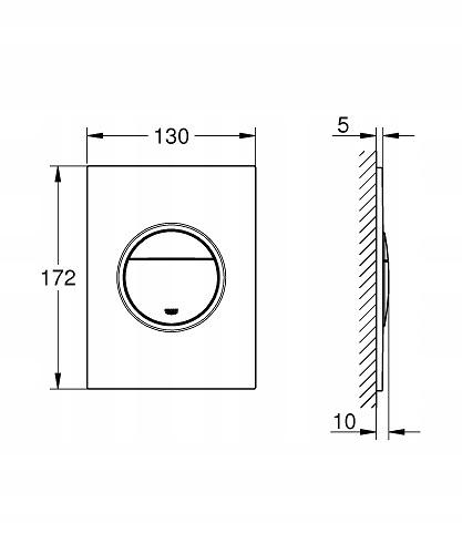 Przycisk spłukujący GROHE Nova Cosmopolitan S do montażu z małą puszką