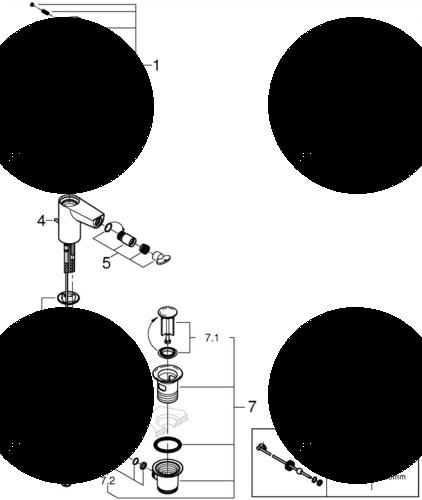 Bateria bidetowa stojąca GROHE Eurosmart Cosmopolitan 1-otw. mosiężna chrom