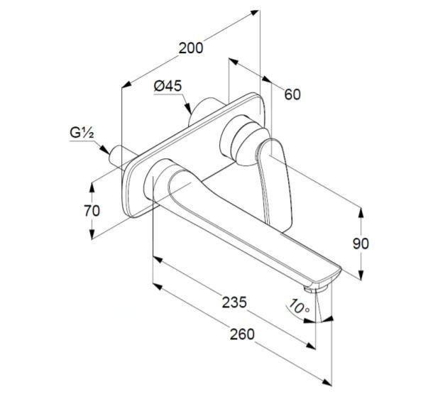 Element natynkowy KLUDI BALANCE do baterii umywalkowej 1-uchwyt 2-otw