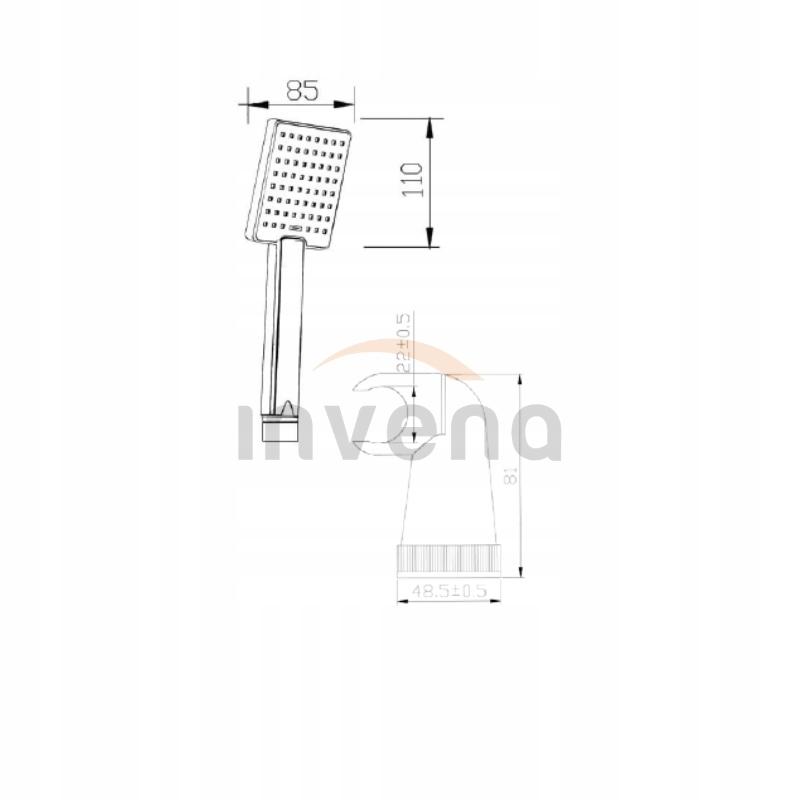 INVENA ZESTAW NATRYSKOWY 1-PUNKTOWY PATRAS BLACK 1F