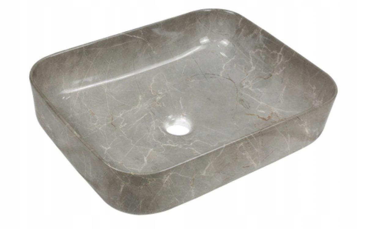 INVENA UMYWALKA NABLATOWA FLORINA TREND 51CM PROST EFEKT MARMUR SZARA POŁYS