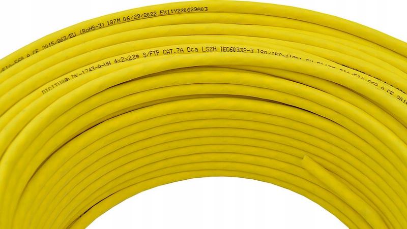 Kabel instalacyjny DIGITUS kat.7A, S/FTP, Dca, AWG 22/1, LSOH, 500m, żółty,
