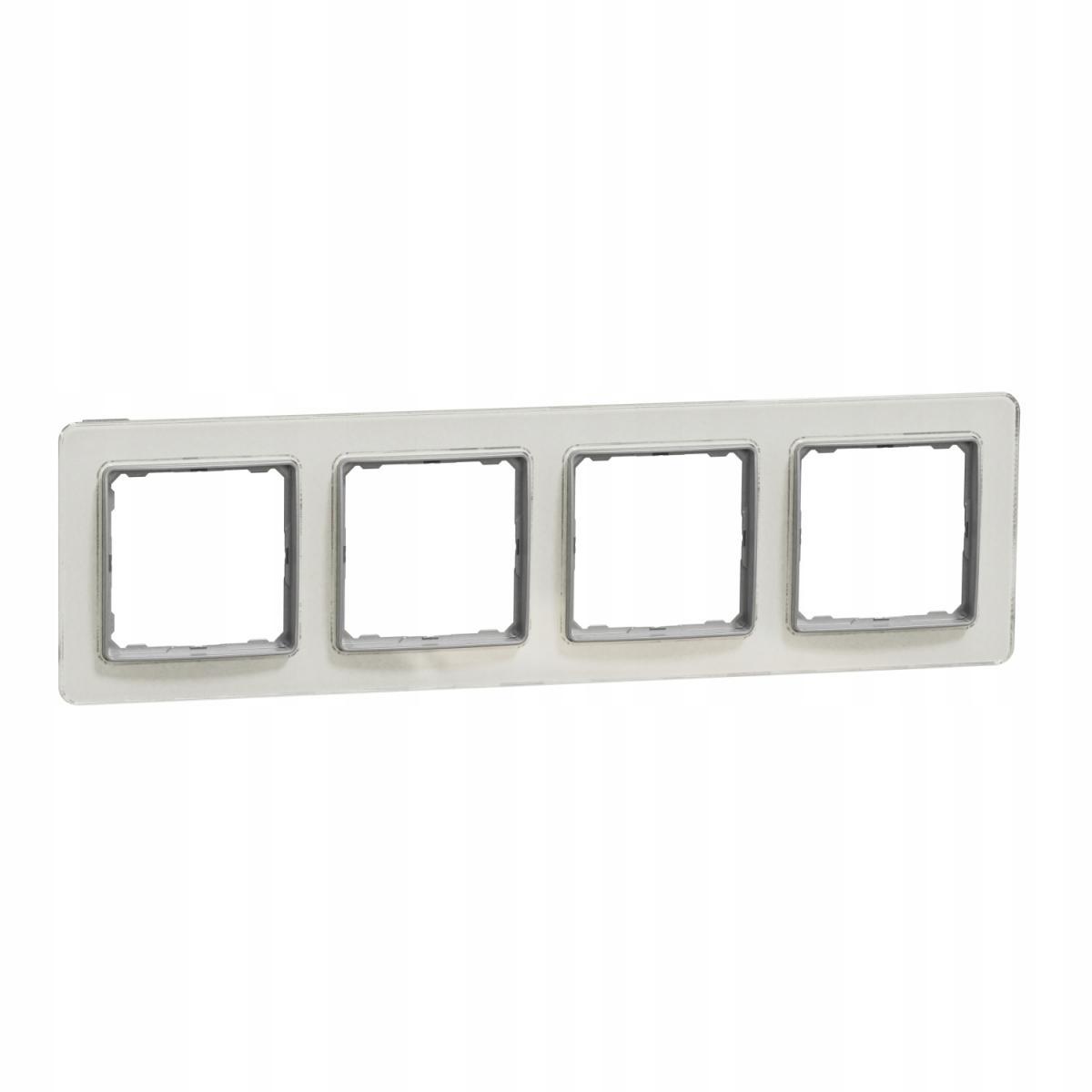 SCHNEIDER ELECTRIC Ramka 4-krotna, imitacja szkło bialy SEDNA ELEMENTS