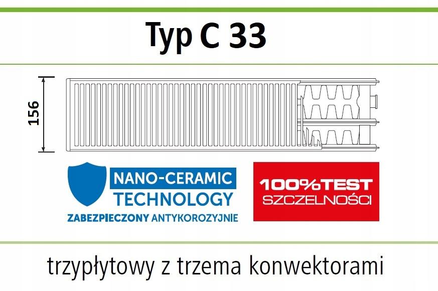 Grzejnik stalowy IDMAR C33 600x1000 typ C 33 2189W BOCZNY 48h