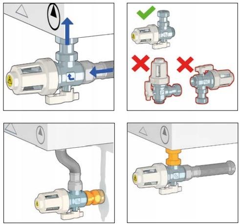 Caleffi XS - urządzenie filtrujące z magnesem do montażu pod kotłem