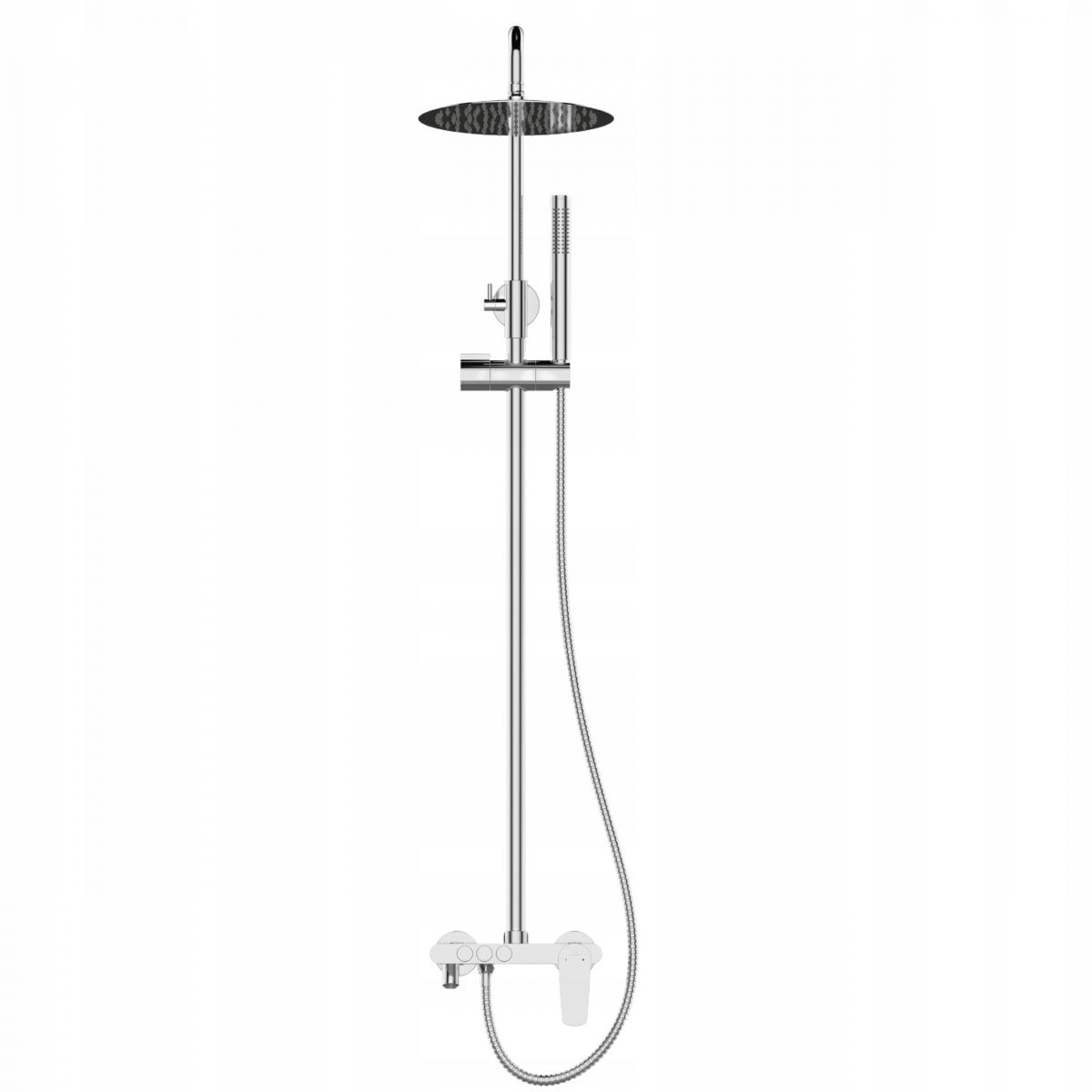 INVENA DESZCZOWNIA Z BATERIĄ NATRYSKOWĄ ALONIA INVENA TREND CHROM