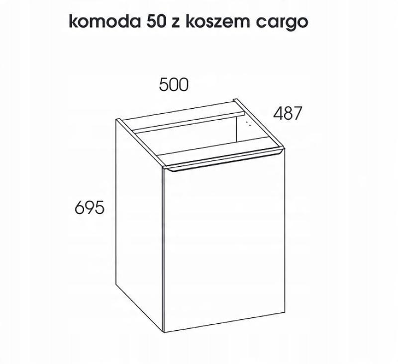 Komoda LOFTY 50x49cm Wisząca Cargo White ELITA