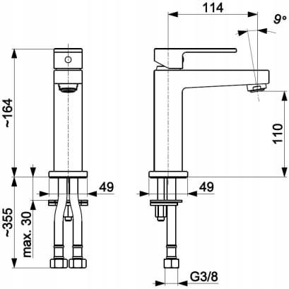Bateria umywalkowa stojąca ARMATURA KRAKÓW MALACHIT 1-otw. mosiężna chrom