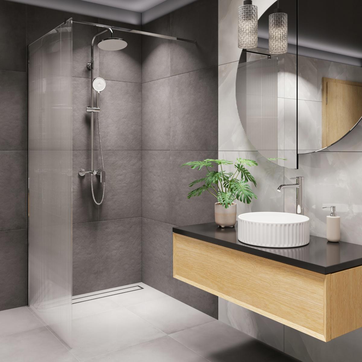 INVENA KABINA WALK-IN II 80X200CM RYFLOWANA 8MM SHINY-GLASS CHROM