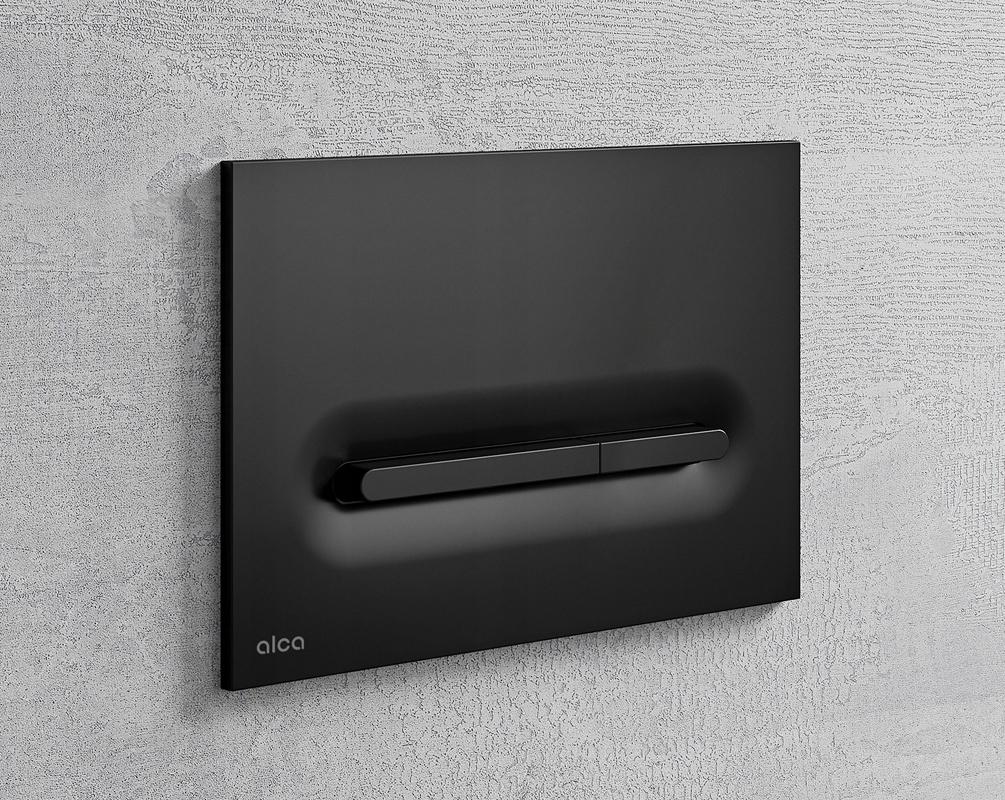 Przycisk sterujący ALCADRAIN THIN do systemów podtynk czarny mat prostokąt