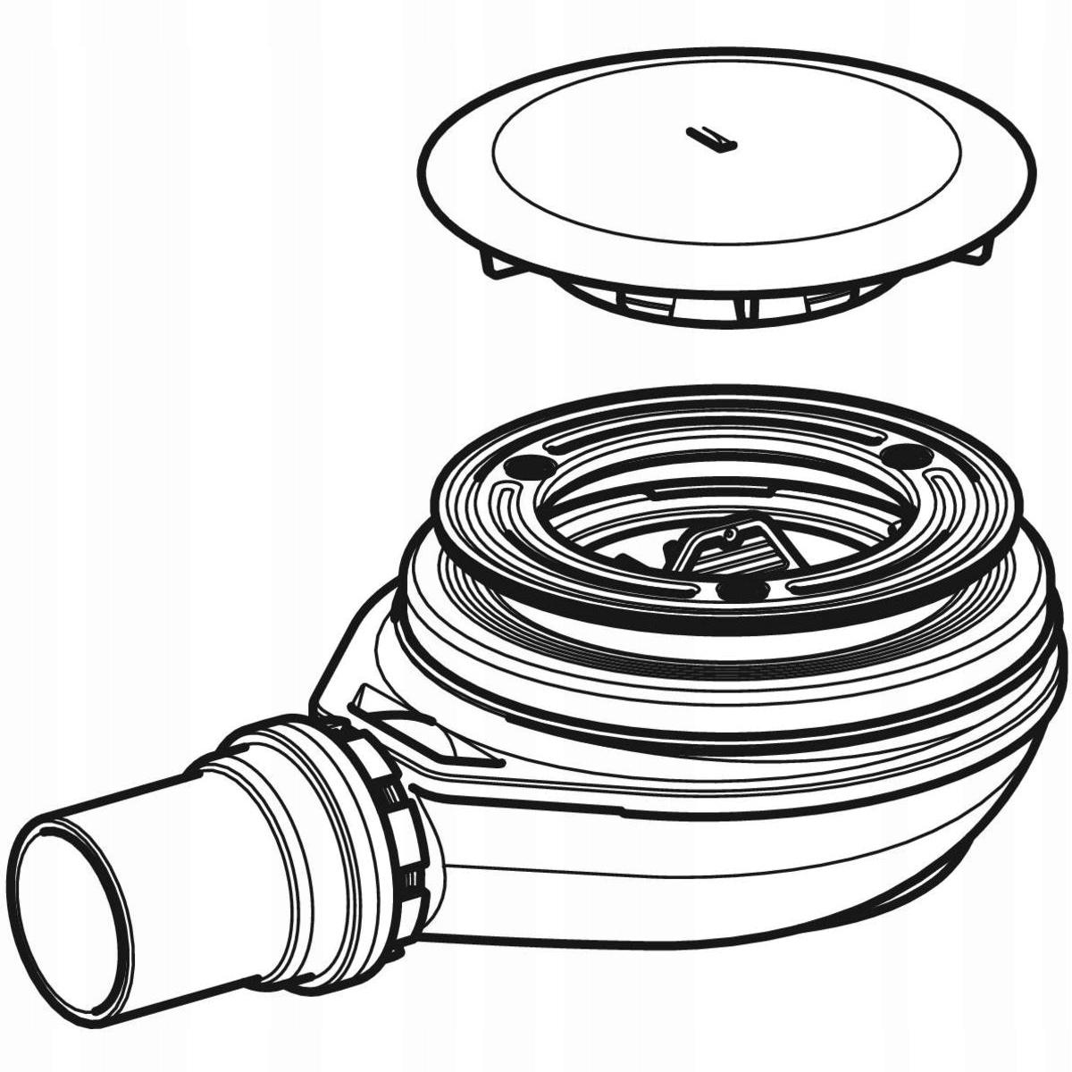 Zestaw odpływowy Geberit d90 H60 h30 Chrom 48h
