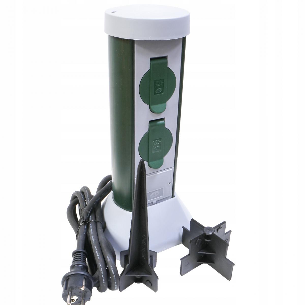 PCE Słupek ogrodowy 2xGS 16A 3p 230V, IP44 2mb OWY 3x1mm2