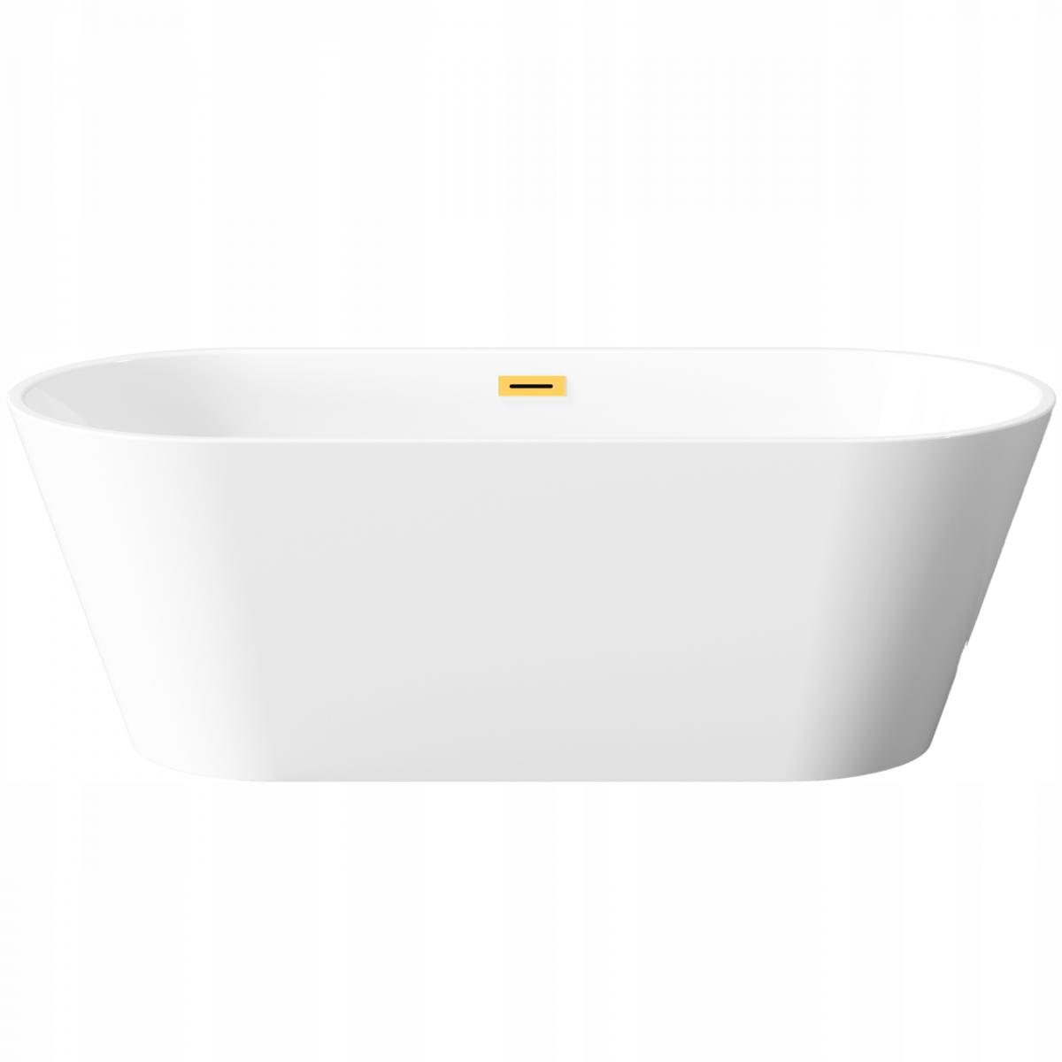 INVENA WANNA WOLNOSTOJĄCA 170 CM LIMNOS Z SYFONEM ZŁOTY