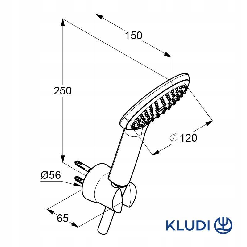 Zestaw wannowo-natryskowy KLUDI FRESHLINE chrom + rączka + wąż natryskowy