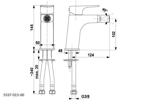 Bateria bidet stojąca BRASS & FITTINGS VITALLE STILLO KIOS mosiężna czarna