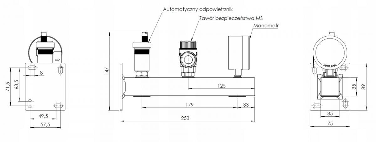 Grupa bezpieczeństwa Afriso BSS do instalacji C.O 9061000 48h