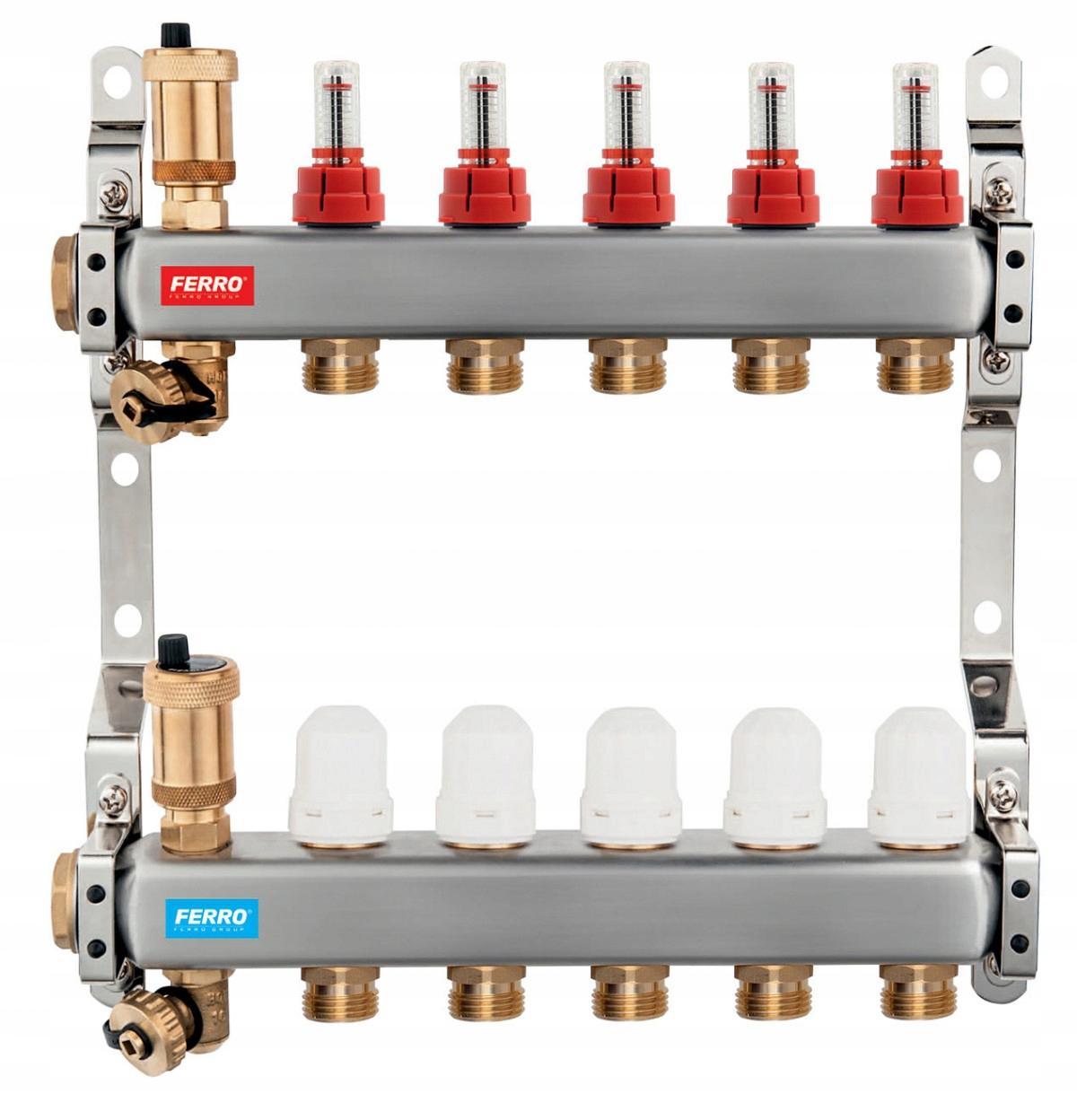 Rozdzielacz 11-ob FERRO RED INOX Premium 48h