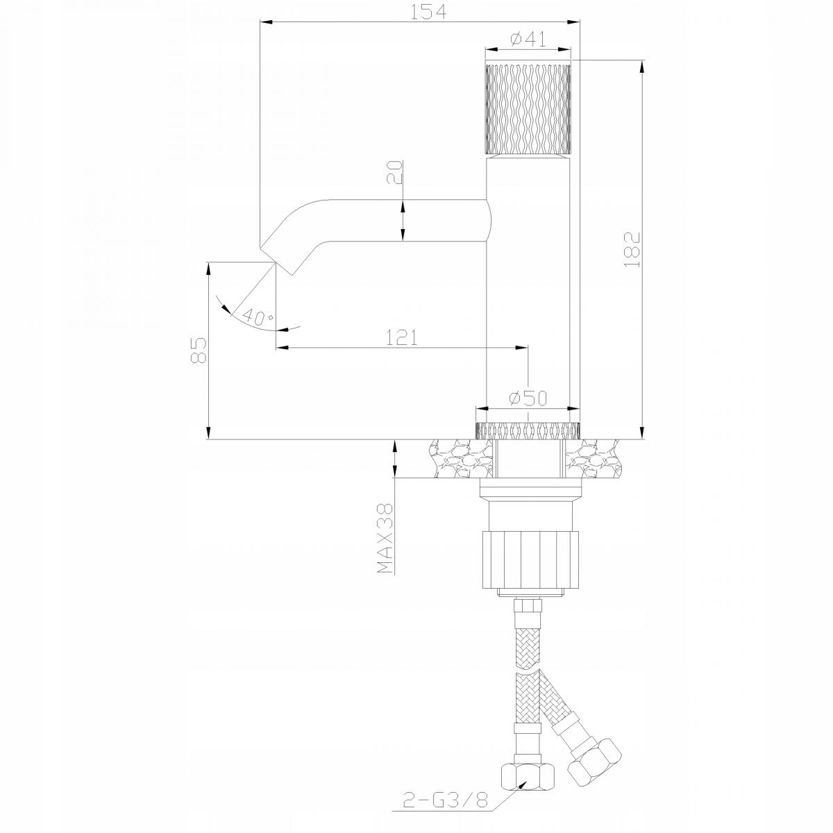 INVENA BATERIA UMYWALKOWA MOONLIGHT INVENA TREND CZARNA / ROSE GOLD