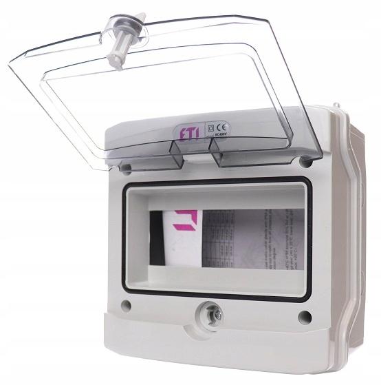 Rozdzielnica natynkowa ECH-8G 8 modułów drzwi transparentne IP65 1500V DC P