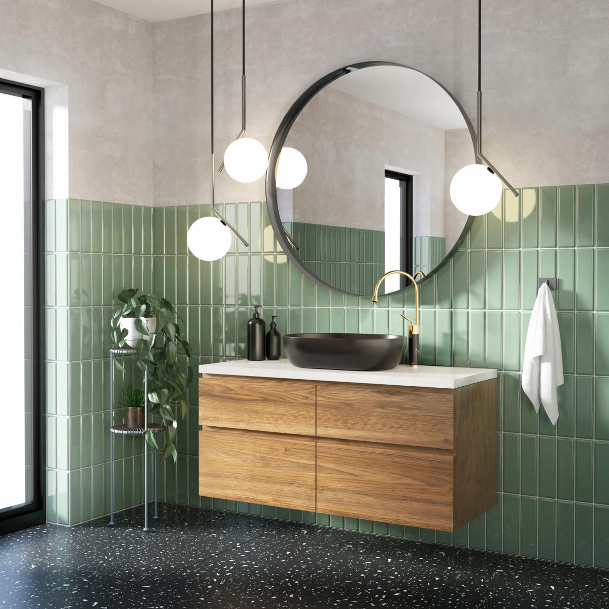 INVENA BATERIA UMYWALKOWA WYSOKA GABRO, INVENA TREND CZARNY/ZŁOTY