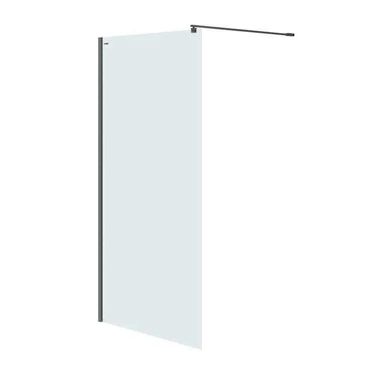 Kabina prysznicowa Walk-In Mille czarna 100 x 200 szkło transparentne