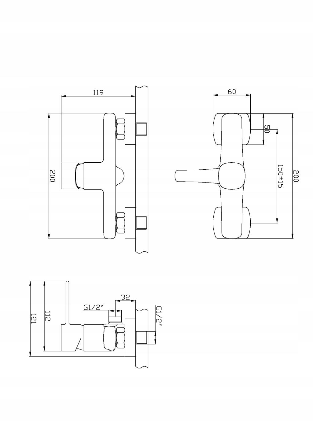 INVENA BATERIA NATRYSKOWA GLAMOUR INVENA TREND Z ZESTAWEM NATRYSKOWYM MIEDŹ