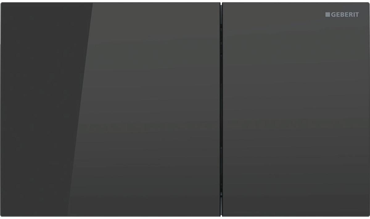 Przycisk uruchamiający Geberit Sigma70, przedni, szkło czarne, prostokątny