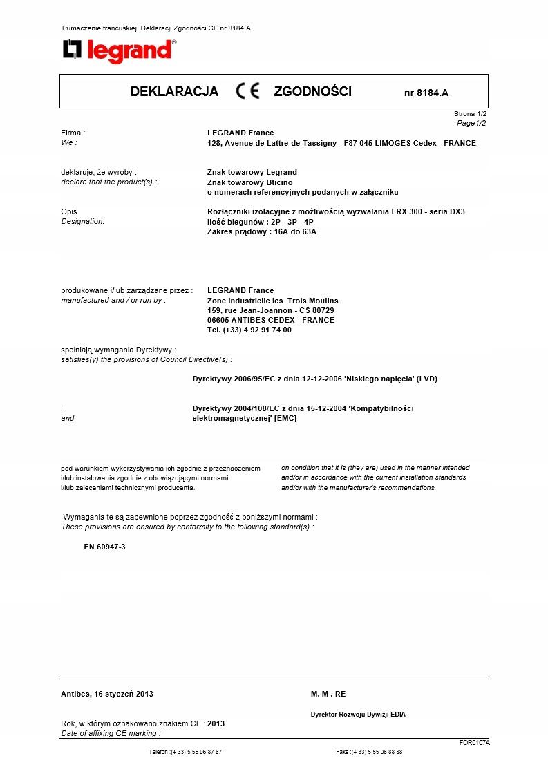 LEGRAND Rozłącznik izolacyjny FRX 302 40A 2P