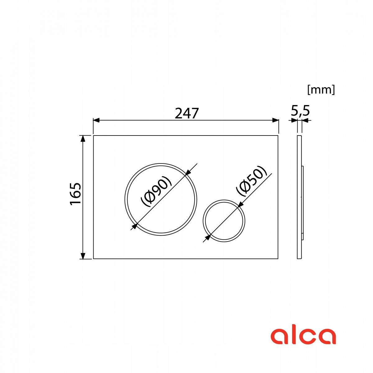 Przycisk sterujący ALCADRAIN THIN do systemów podtynk biały połysk okrągły