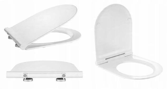 Miska Wisząca NEXO Rimless Biały + Deska wolnoopad. Slim ROCA[16]