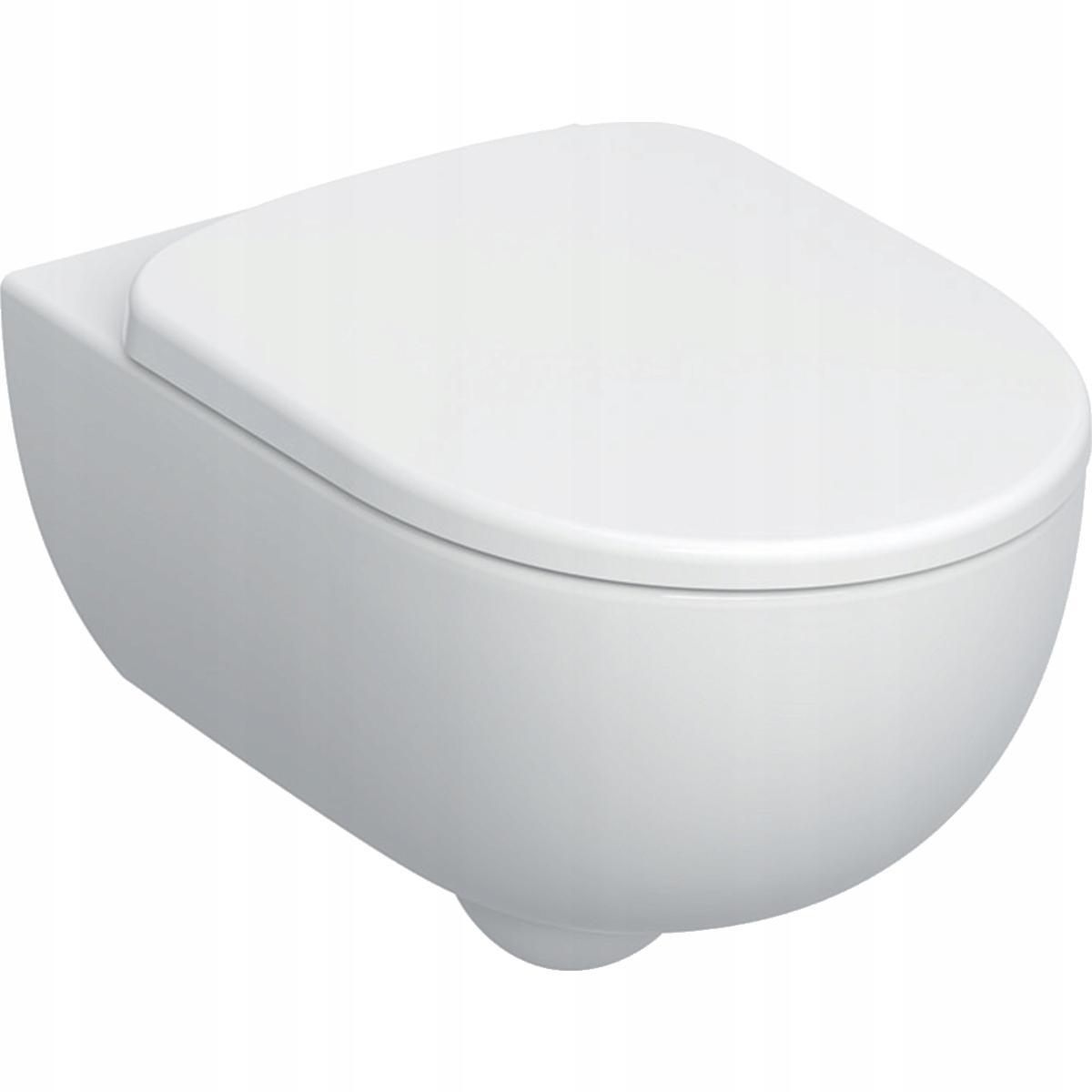 Zestaw wiszącej miski WC Selnova, lejowa, B36 cm, H38 cm, T53 cm, ukryte mo