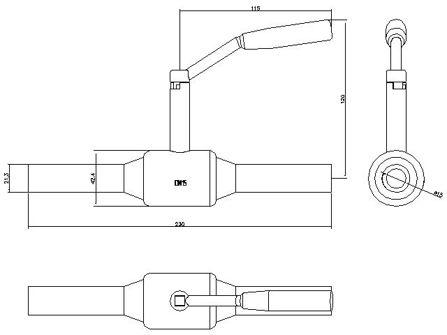 DANFOSS Zawór kulowy JIP z końcówkami do wspawania, PN40, DN15
