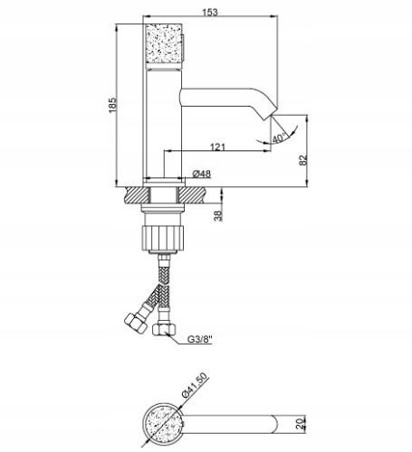 INVENA BATERIA UMYWALKOWA GABRO PLUS INVENA TREND CHROM